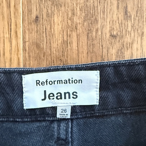 Reformation Wilder Black Wide Leg High Rise Jeans Size 26 - Picture 4 of 12